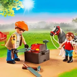 Discount - Maréchal-ferrant et véhicule Playmobil