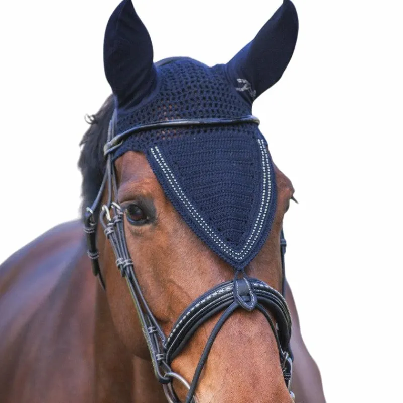 Bonnets Pour Chevaux*Pénélope - Bonnet pour chevaux long Strass Marine