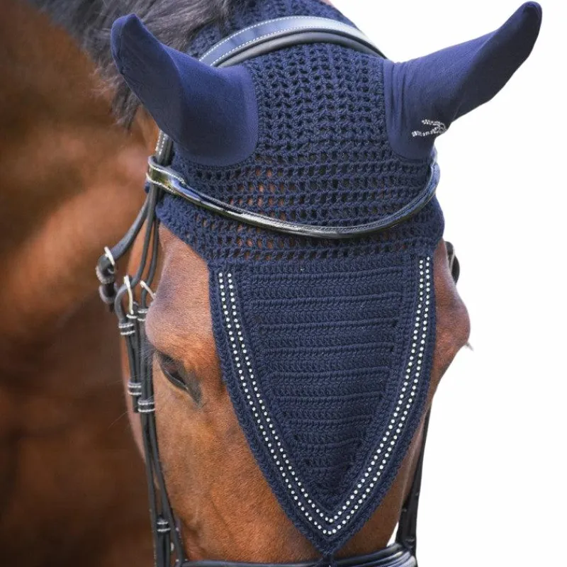 Bonnets Pour Chevaux*Pénélope - Bonnet pour chevaux long Strass Marine