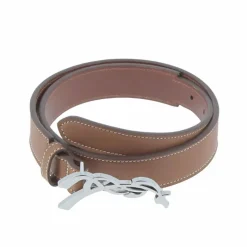 Ceintures*Pénélope - Ceinture femme Signature cognac/ argent Marron