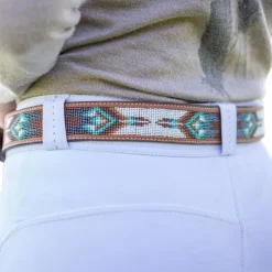 Ceintures*Pénélope - Ceinture Pearl Cognac/ Turquoise