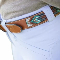 Ceintures*Pénélope - Ceinture Pearl Cognac/ Turquoise
