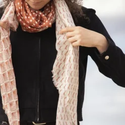 Outlet - Écharpe Etole Alix ecru/ rouille Écharpes