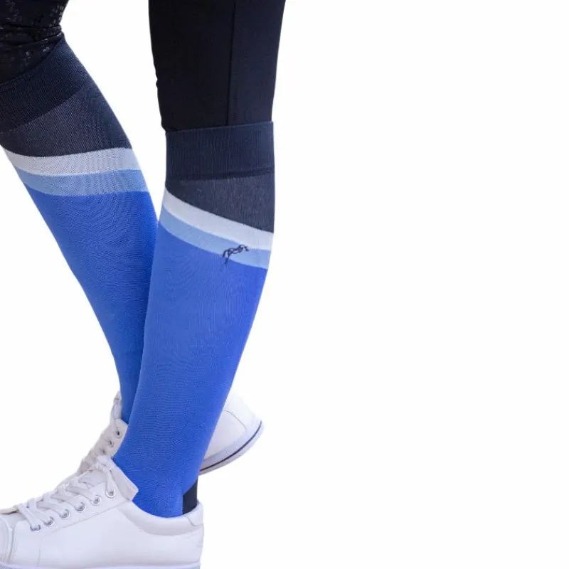 Chaussettes D'Équitation*Pénélope - Chaussettes d'équitation Fun et blanc (x2) Bleu