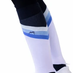 Chaussettes D'Équitation*Pénélope - Chaussettes d'équitation Fun et blanc (x2) Bleu