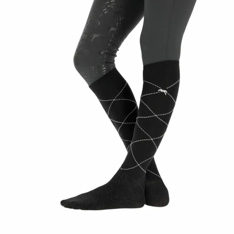 Hot - Chaussettes luxe noir (x2) Chaussettes D'Équitation