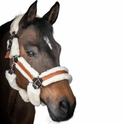 Licols Poneys|Licols Avec Mouton*Pénélope - Licol mouton et cuir / beige Noir