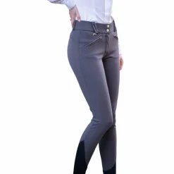 Pantalons D'Équitation*Pénélope - Pantalon d'équitation femme Rocky anthracite taille mi-haute Gris