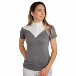 Polos Et Chemises*Pénélope - Polo de concours manches courtes femme Las Honey Gris