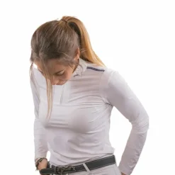 Polos Et Chemises*Pénélope - Polo de concours manches longues femme Séville mesh Blanc