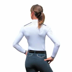 Polos Et Chemises*Pénélope - Polo manches longues Bruges /marine Blanc