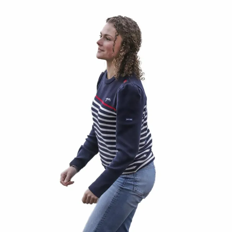 Hot - Pull manches longues femme Maelle / écru / rouge Pulls Et Gilets