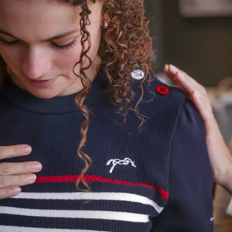 Hot - Pull manches longues femme Maelle / écru / rouge Pulls Et Gilets