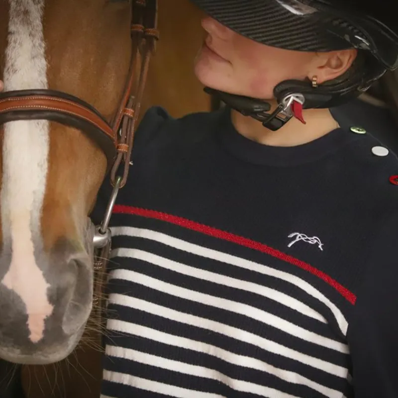 Hot - Pull manches longues femme Maelle / écru / rouge Pulls Et Gilets