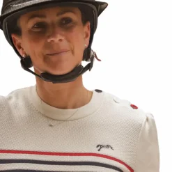 Outlet - Pull manches longues femme Maelle écru / marine / rouge Pulls Et Gilets