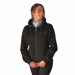 Pulls Et Gilets|Pulls Et Gilets*Pénélope - Sweat à capuche zippé femme Fluore Noir