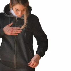 Pulls Et Gilets|Pulls Et Gilets*Pénélope - Sweat à capuche zippé femme Fluore Noir