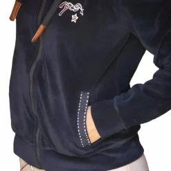 Pulls Et Gilets*Pénélope - Sweat zip Emy velvet marine