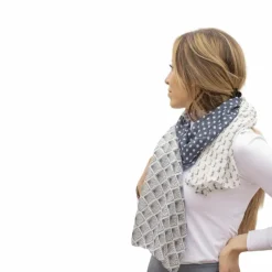 Écharpes*Pénélope - Étole Alix et écru Gris