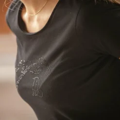 T-Shirts Et Baselayers*Pénélope - T-shirt manches courtes femme Iconic Strass Noir