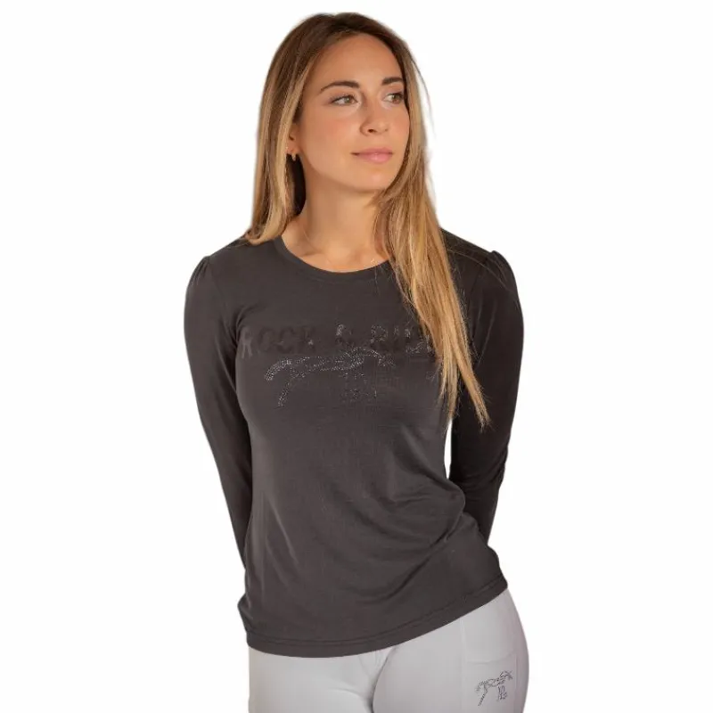 Hot - T-shirt manches longues femme Lovely anthracite T-Shirts Et Baselayers