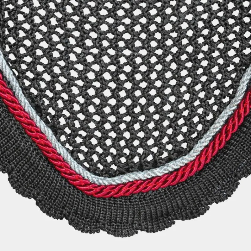 Bonnets Pour Chevaux|Cso*Privilège Equitation - Bonnet Palm Beach gris/argent/rouge