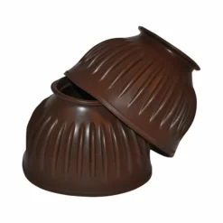 Horseball|Concours Complet D'Equitation*Privilège Equitation - Cloches caoutchouc striées Marron