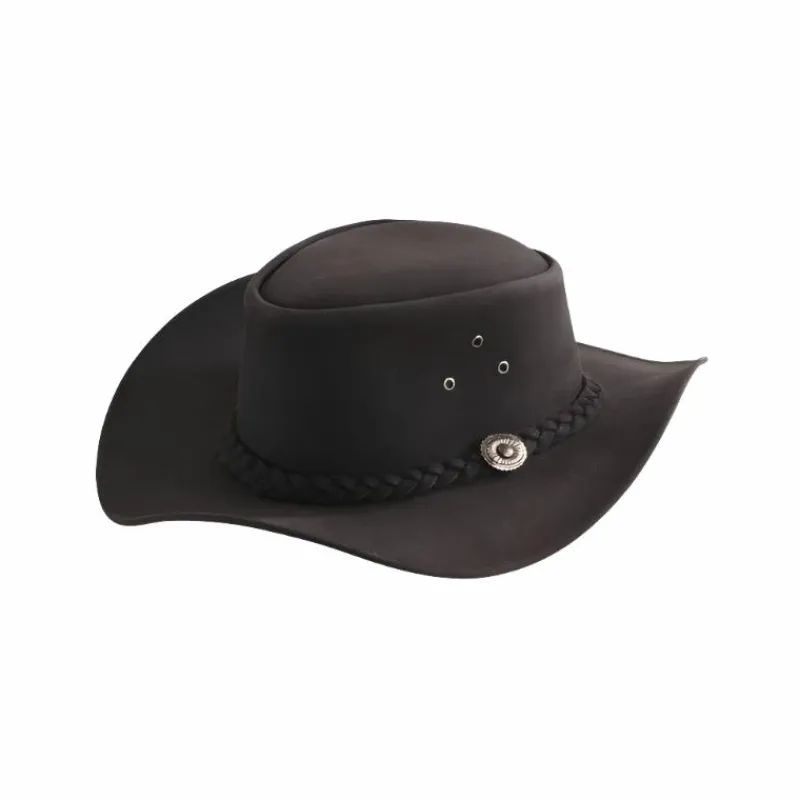 Discount - Chapeau huilé noir Casquettes/ Chapeaux