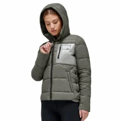 Best - Doudoune manches longues femme Hooded Puffer kaki Blousons Et Manteaux