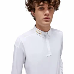 Polos Et Chemises|Polos Et Chemises*RG Italy - Polo de concours manches longues homme Perforated Competition Blanc