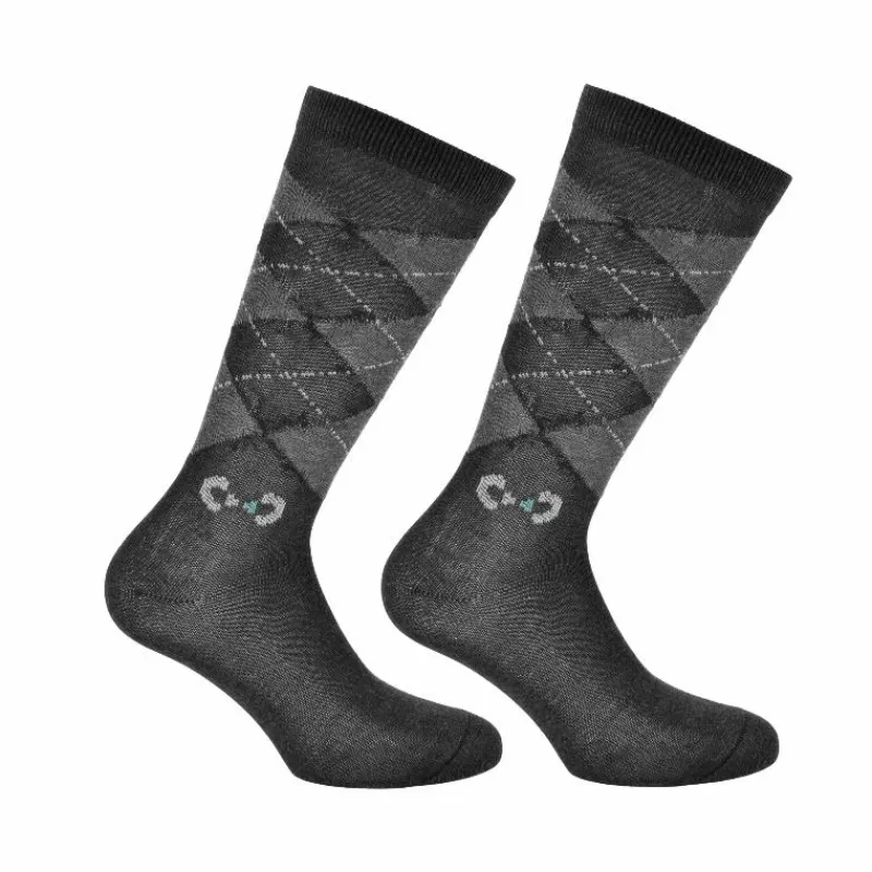 Sale - Chaussettes d'équitation Jude anthracite (x2) Chaussettes D'Équitation