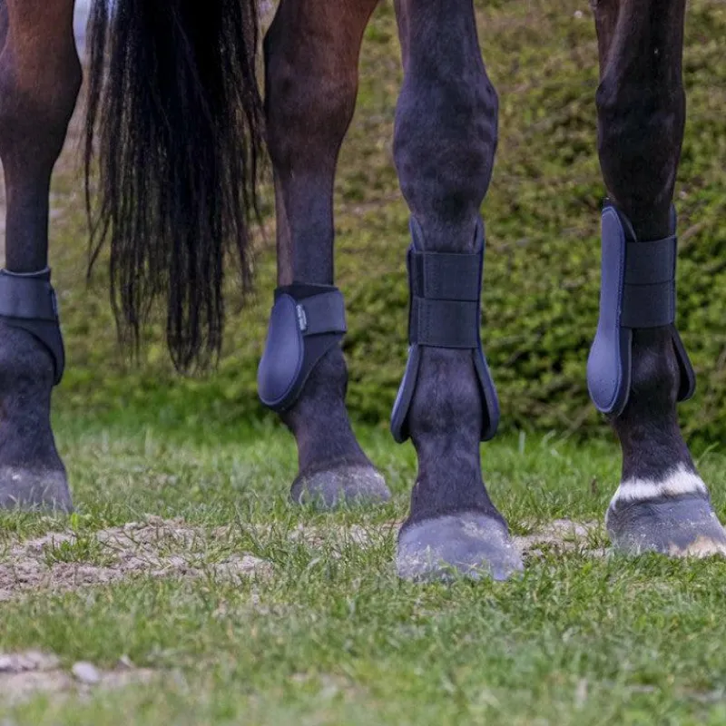 Guêtres Ouvertes Poneys|Guêtres Ouvertes*Riding World - Guêtres protège-tendons x2 Marine