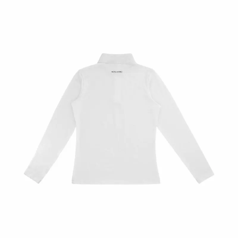 Polos Et Chemises*Riding World - Polo de concours manches longues femme Reine Blanc