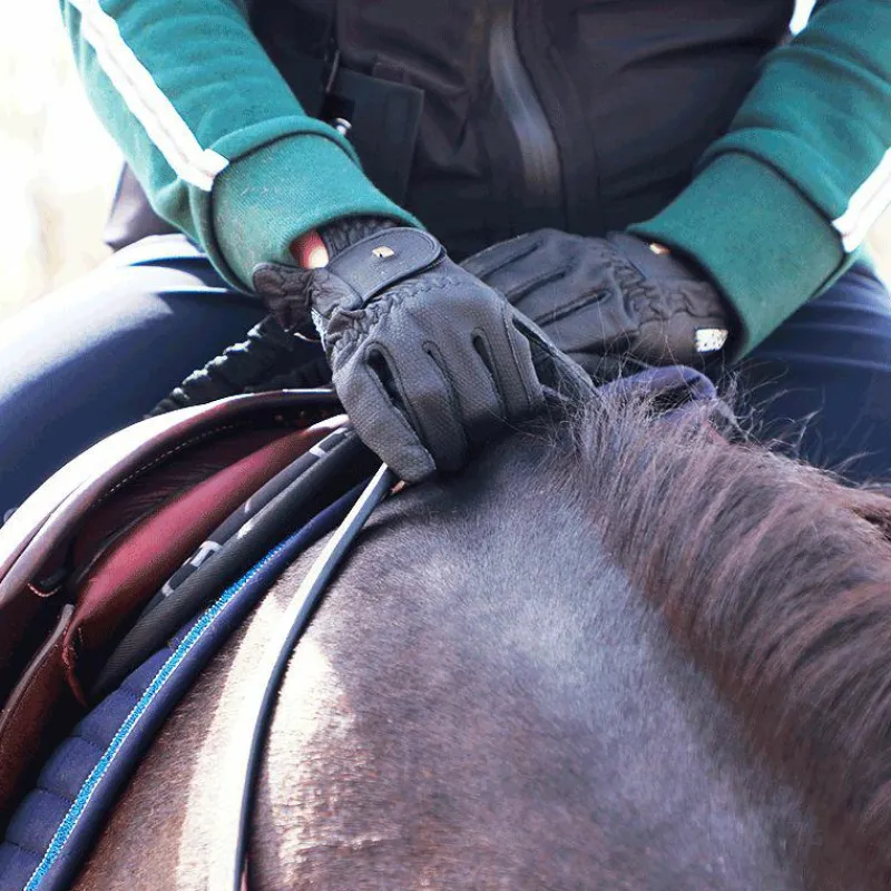 Clearance - Gants d'équitation Grip noir Cso|Gants D'Équitation