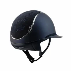 Discount - Casque d'équitation Miss Shield 2.0 Shadowmatt  bleu Flower Embroidery Casques D'Équitation À Visière Polo|Casques D'Équitation