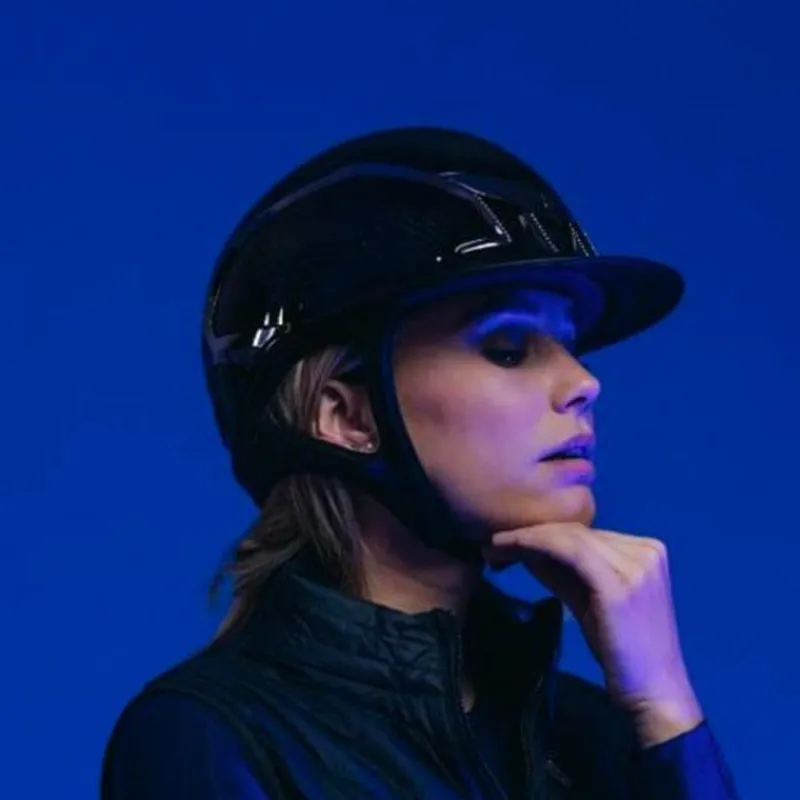 Casques D'Équitation À Visière Standard|Casques D'Équitation*Samshield - Casque XJ Miss carbone 52 Swarovski (avec mousse) Marine