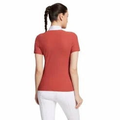 Sale - Chemise manches courtes femme Julia Intarsia marsala Polos Et Chemises