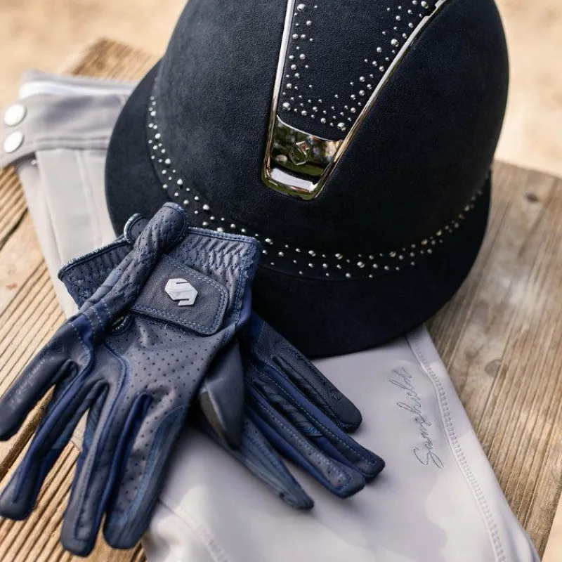 Gants D'Équitation*Samshield - Gants V-Skin blazon / noir chrome Marine