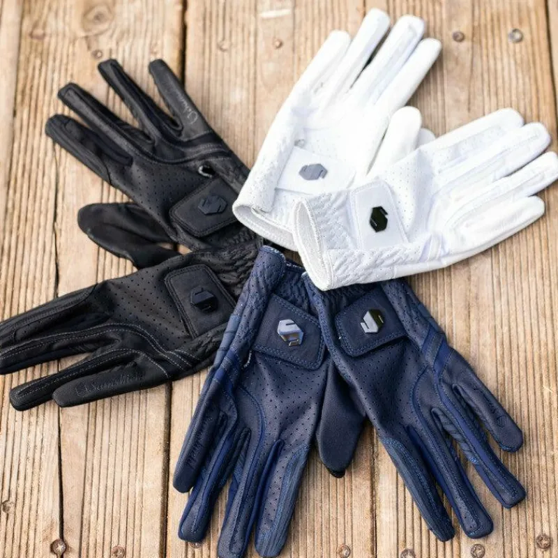 Gants D'Équitation*Samshield - Gants V-Skin blazon / noir chrome Blanc