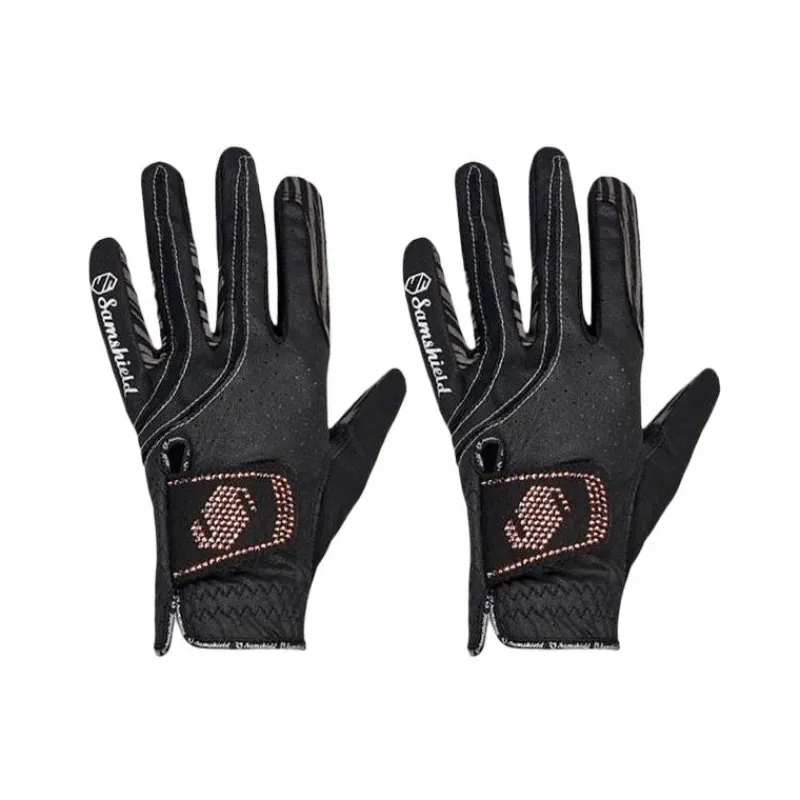 Gants D'Équitation*Samshield - Gants V-Skin swarovski rose gold Noir