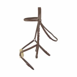 Bridons Poneys|Bridons*TdeT -  Bridon avec rênes Sisley muserolle croisée tabac