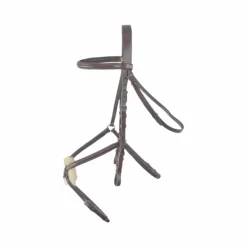 Hot -  Bridon avec rênes Sisley muserolle croisée havane foncé Cso|Bridons Poneys