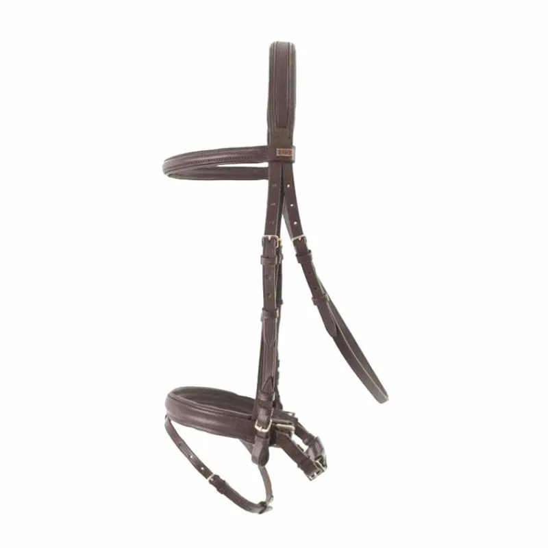 Online - Bridon et rênes Kessel muserolle Pull-back havane foncé Bridons Poneys|Bridons