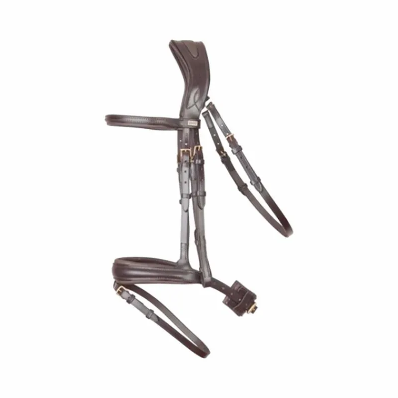 Online - Bridon et rênes têtière anatomique Matisse marron/marron Bridons Poneys|Bridons