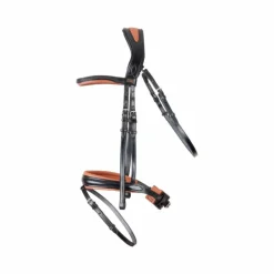 Bridons Poneys|Bridons*TdeT - Bridon et rênes têtière anatomique Matisse noir/tabac