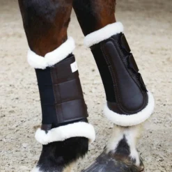 Sale - Guêtres fermées antérieurs mouton / noir x2 Guêtres Fermées