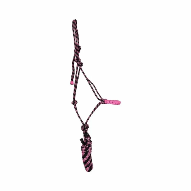 Hot - Licol éthologique confort + longe noir/rose melange Licols Poneys|Licols Éthologiques