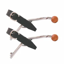 Discount - Éperons en inox avec embout en sphère bois homme Éperons De Polo