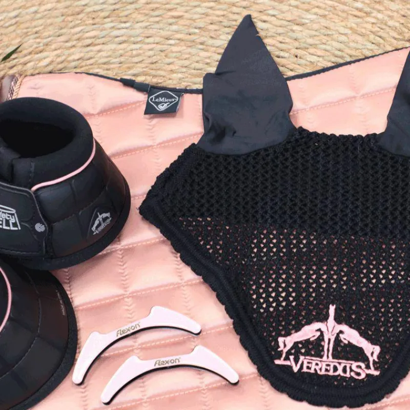 Bonnets Pour Chevaux|Cso*Veredus - Bonnet Color Edition pour chevaux noir/ light pink