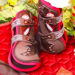 Hot - Guêtres ouvertes Carbon Gel Vento Color Edition Noir/ Bordeaux x2 Guêtres Ouvertes|Cso